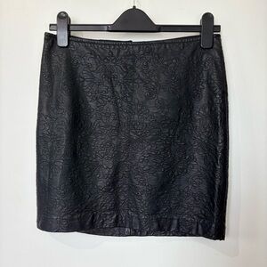 Dynamite Faux Leather Floral Mini Skirt - Size M